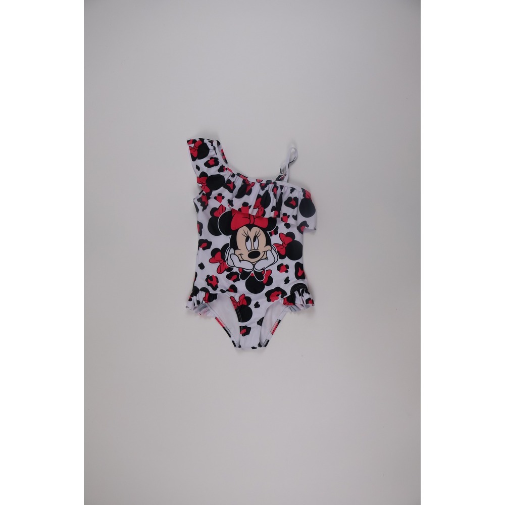 Disney PatPat Minnie Mouse Swimsuit White Leopard Bow 6-7Y NWT